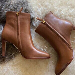 Lauren Ralph Lauren Women's New Dylan Bo Bootie Burnished Calf Polo Tan Size 6B